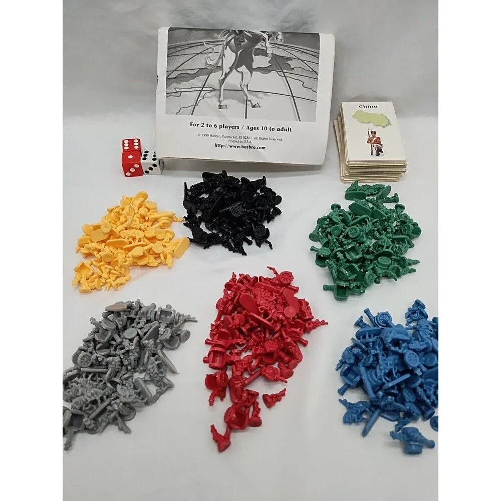 Set Of (6) Risk 1999 Player Pieces Rules And Territory Cards